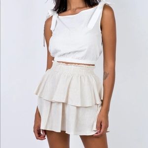 GRETA MINI SKIRT BEIGE Princess Polly